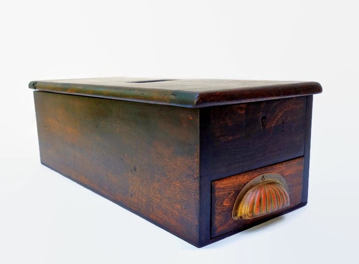 Antique Wood Cash Till Victorian Wooden Cash Drawer