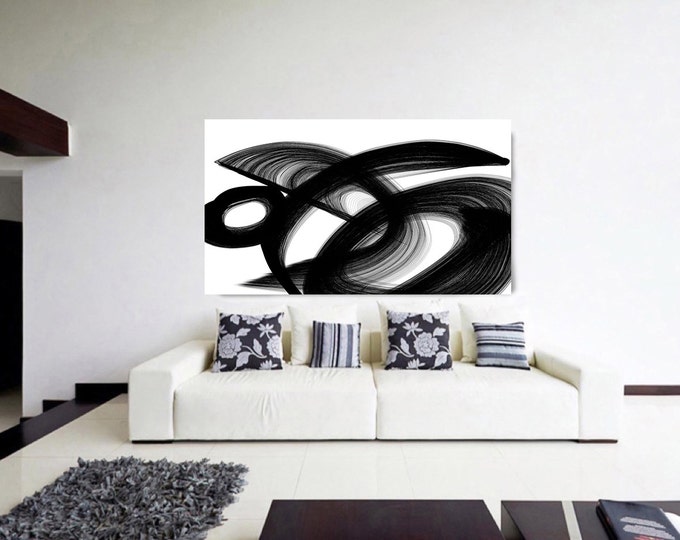 Passage. Contemporary Abstract Black and White, Unique Abstract Wall Decor, Large Contemporary Canvas Art Print up to 72" by Irena Orlov