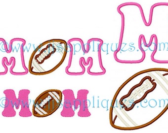 Instant Download - Football Embroidery Design - Football Mom embroidery applique design 4x4, 5x7, 6x10 hoops