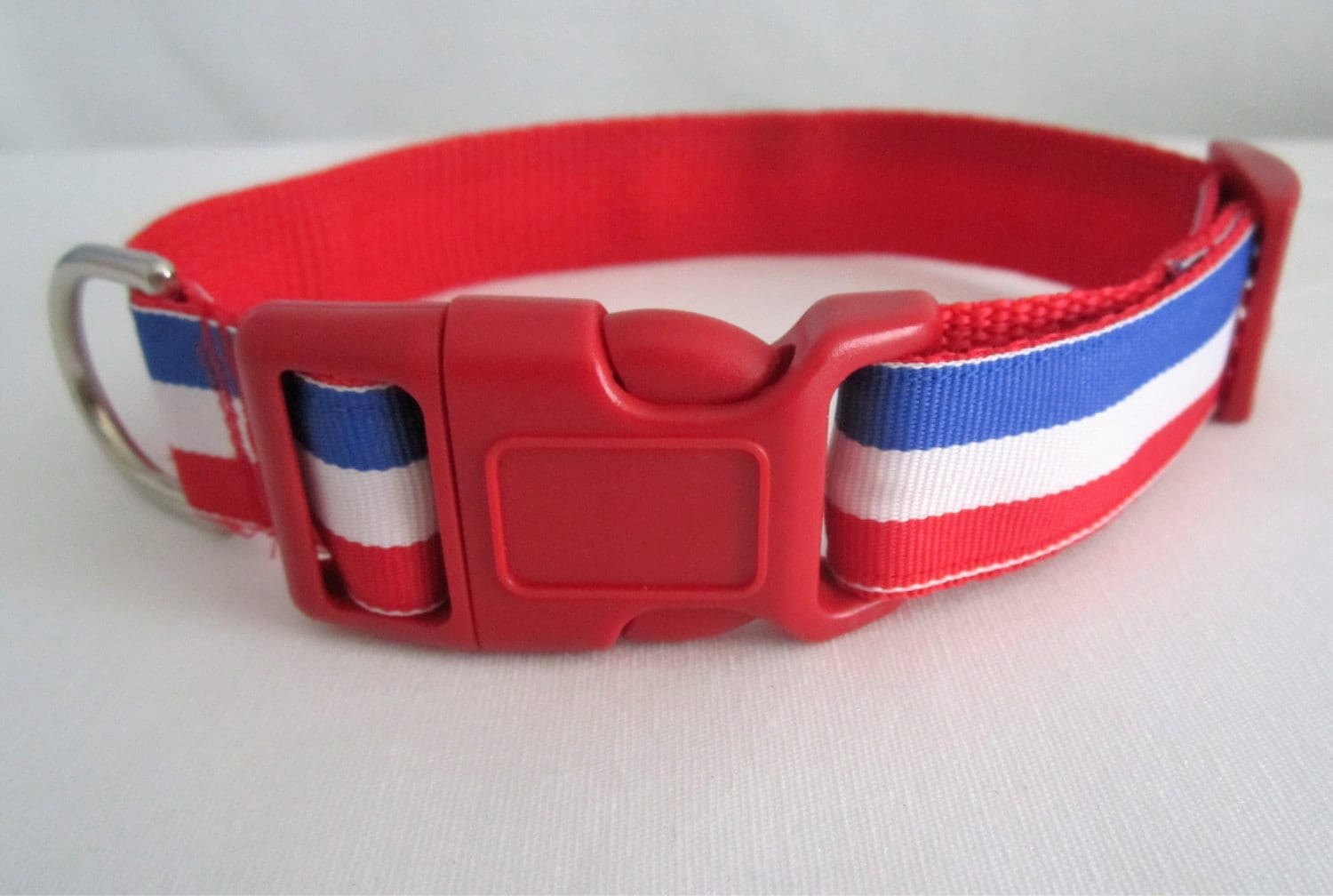 Red White & Blue Dog Collar Dog Collar Collar by RoostingRobbin
