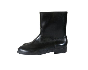 Rain Boot Men Boot 10 Men Black Boot Rubber Boot Galoshes Sherpa Lined Boot Waterproof Boot Wellies Men Winter Boot Men Snow Boot Fur Lined
