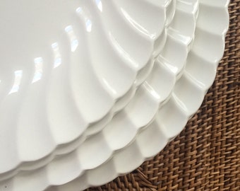 Vintage Johnson Brothers Regency Dinner Plate English Ironstone with Scalloped Edge