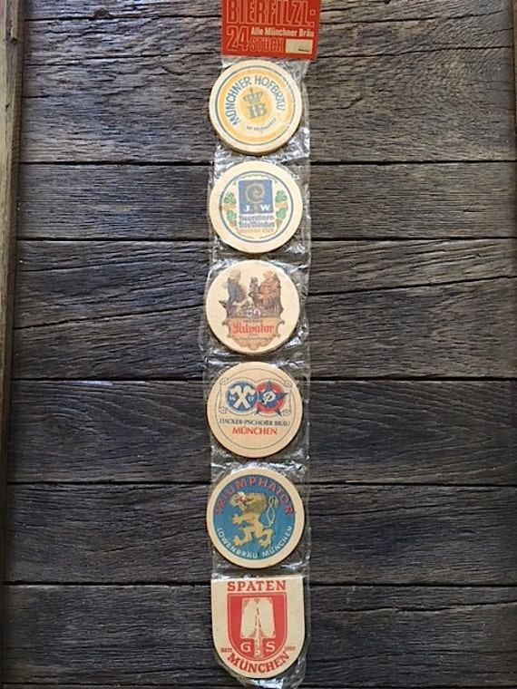 ON SALE 24 Vintage German Assorted Beer Coasters Two Dozen