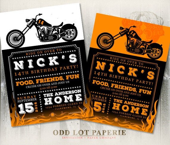 Motorcycle Birthday Invitations 9