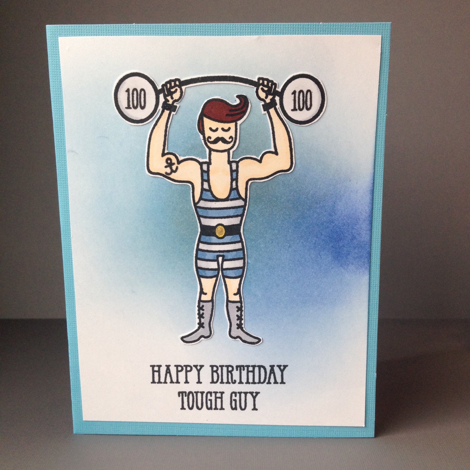 Happy Birthday Tough Guy weightlifter gym dapper birthday