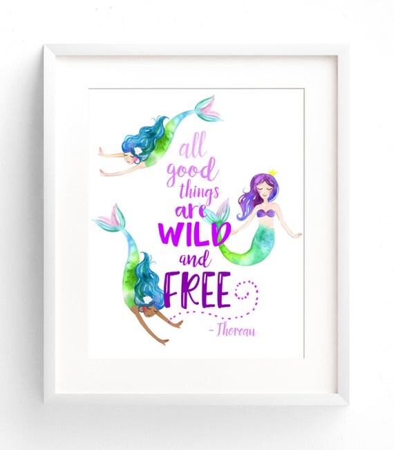Free Printable Mermaid Wall Art | printable mermaid decor nursery wall art mermaid print quote Free Printable Mermaid Wall Art | printable mermaid decor nursery wall art mermaid print quote