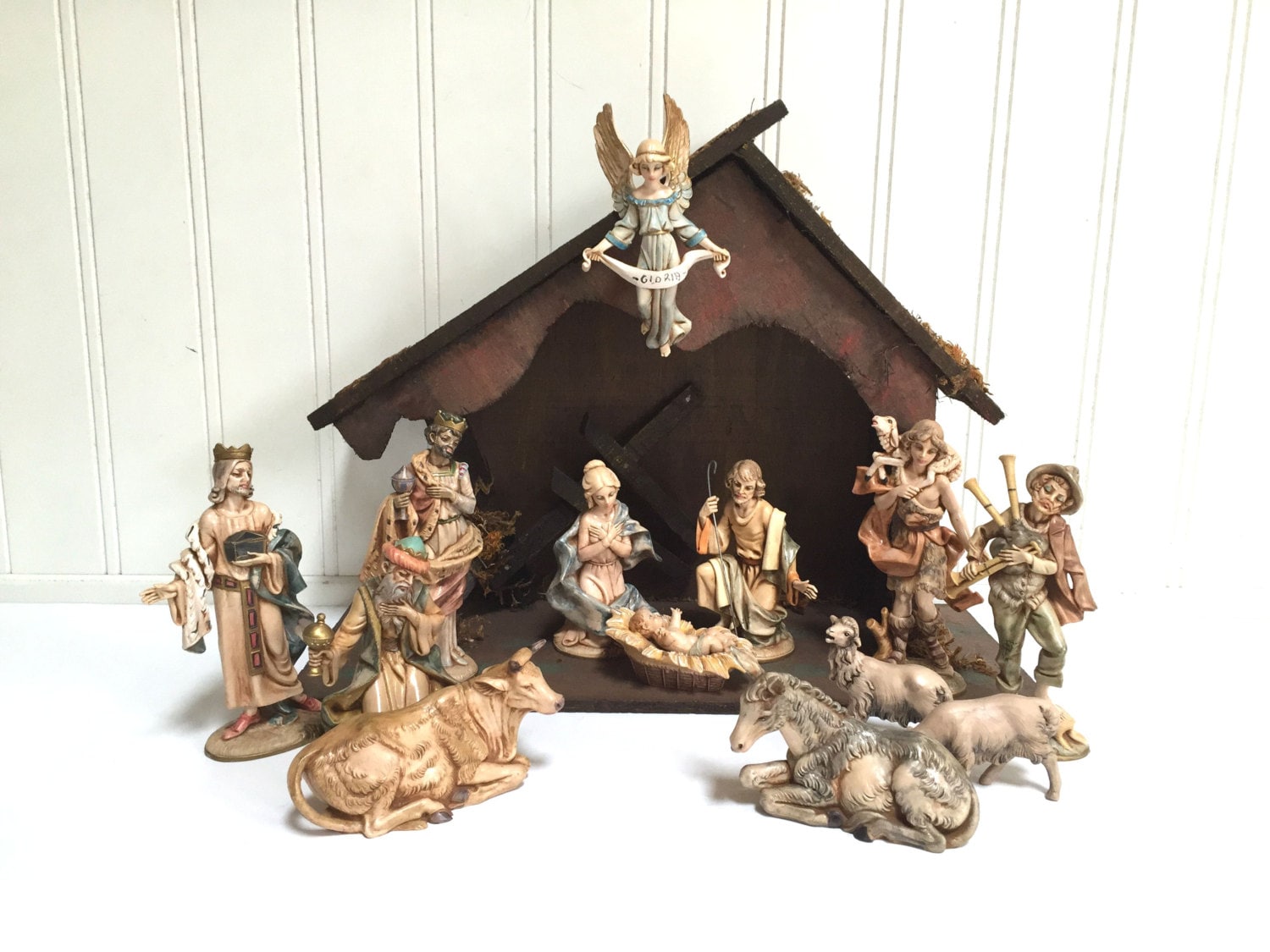 VINTAGE FONTANINI DEPOSE Italy Nativity Set 6 Figures