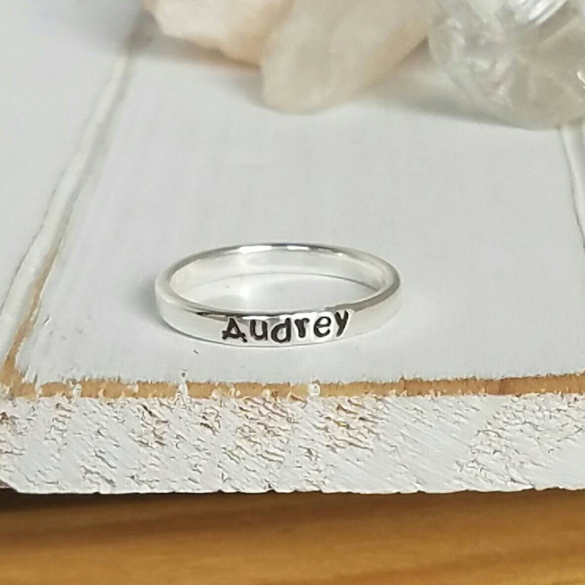 Sterling Silver Name Ring Stackable Name Rings Personalized