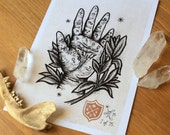 PALMISTRY - 5x7" Ink Illustration Digital Print