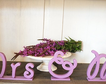 Mr and Mrs Wedding Sign Mr & Mrs wooden letters table decor Wedding gift