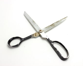 Vintage Dressmaker Scissors, Black Handled Scissors, 9" Scissors, Collectible Sewing Tools, Tailoring, Shears, Cutting Tools, Epsteam 2