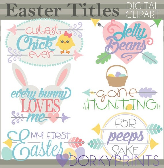 Easter Clipart Easter Titles Personal and Limited Commercial