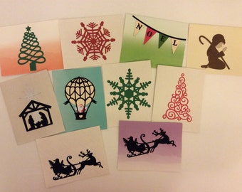 Cards, Christmas cards, greeting cards, envelopes included, 10 pack, set of 10