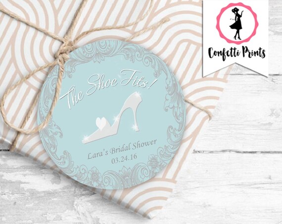 CINDERELLA Bridal Shower Favor Label | Favor Tag | Printable | Princess Bridal Shower | Glass Slipper | Fairy Tale Wedding | Disney Wedding Il_570xn