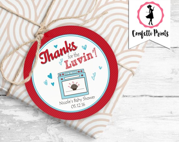 BUN In The OVEN Baby Shower Favor Tag | Vintage Baby Shower | Thank You Tags | Baby Shower Favors | Baby Sprinkle Favors | Printable Il_570xn