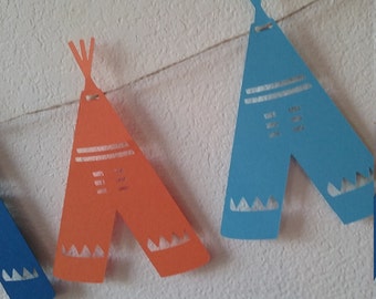 Tribal Tee-Pee Banner- Tribal Baby Shower-Tribal Tee-Pee Birthday Banner-Tribal photo prop