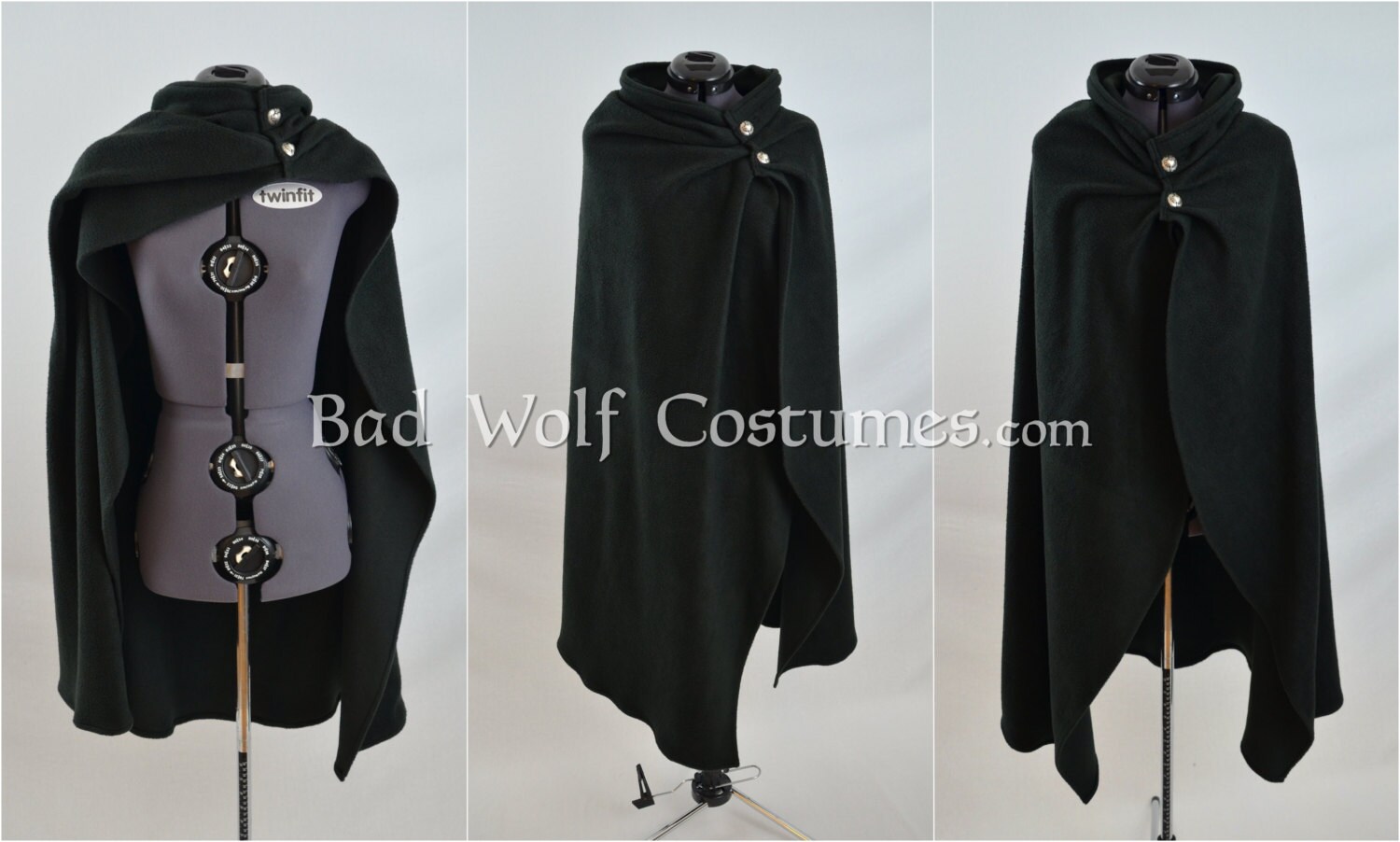 Versatile Fleece Cape with Sword Buttons Color Options