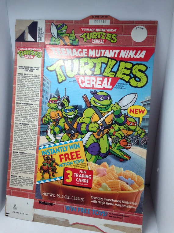 Vintage Cereal Box Teenage Mutant Ninja Turtles