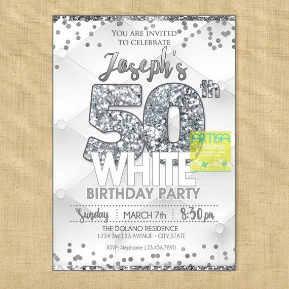 All White Party Invitations 2