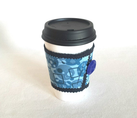 Fabric Coffee Cozy Cup Holder Coffee Sleeve by TheNiftyNiche