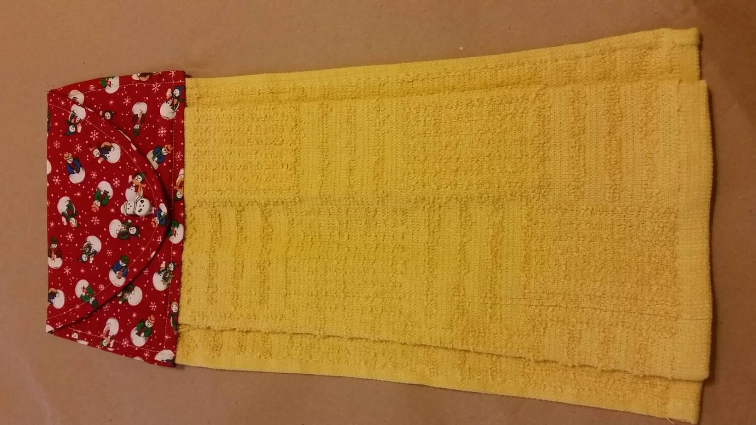 Snowman Hanging Kitchen Towel Button Top Towel Winter Home