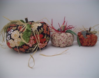 Thanksgiving Pumpkins, Fall Decor, Autumn Decor, Thanksgiving Decor, Home Decor, Home and Living, Handmade, Fabric, One-of-a-kind