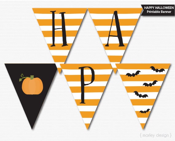Happy Halloween Banner Printable Halloween Decor Halloween
