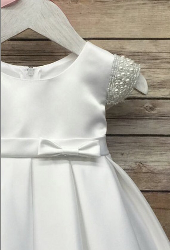 Ivory Baby Dress Baby Baptism Dress White baby by BabyGalore0
