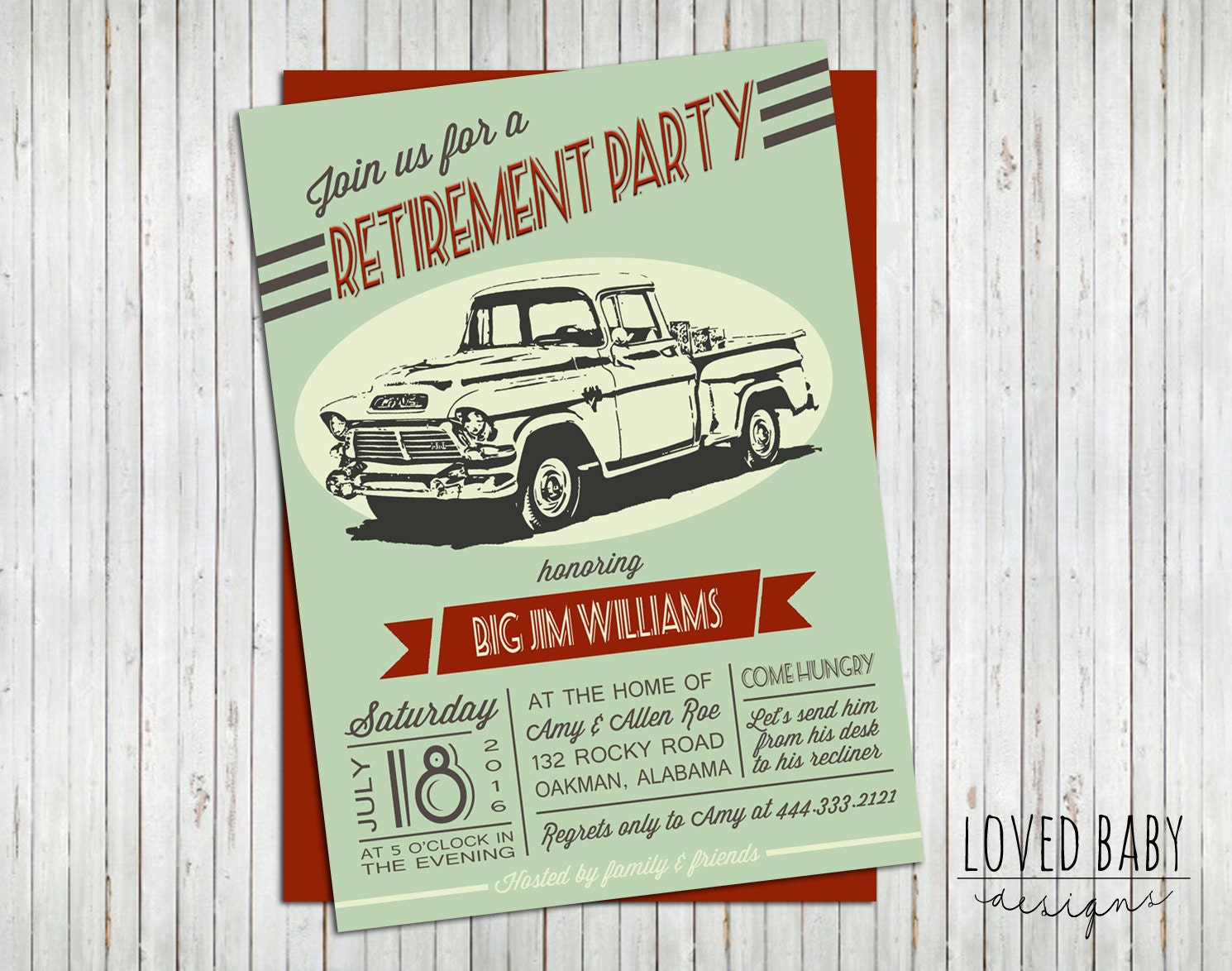 Vintage Truck Invitations 7