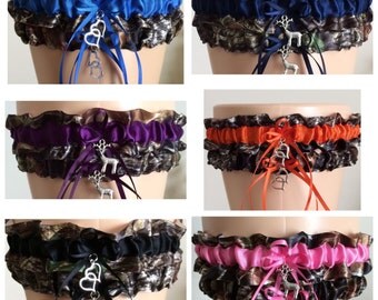 Mossy Oak Camo Wedding Garter Set, Design Your Own Garter, Camouflage Bridal Garter Set, Prom Garter, Weddings, Custom Wedding
