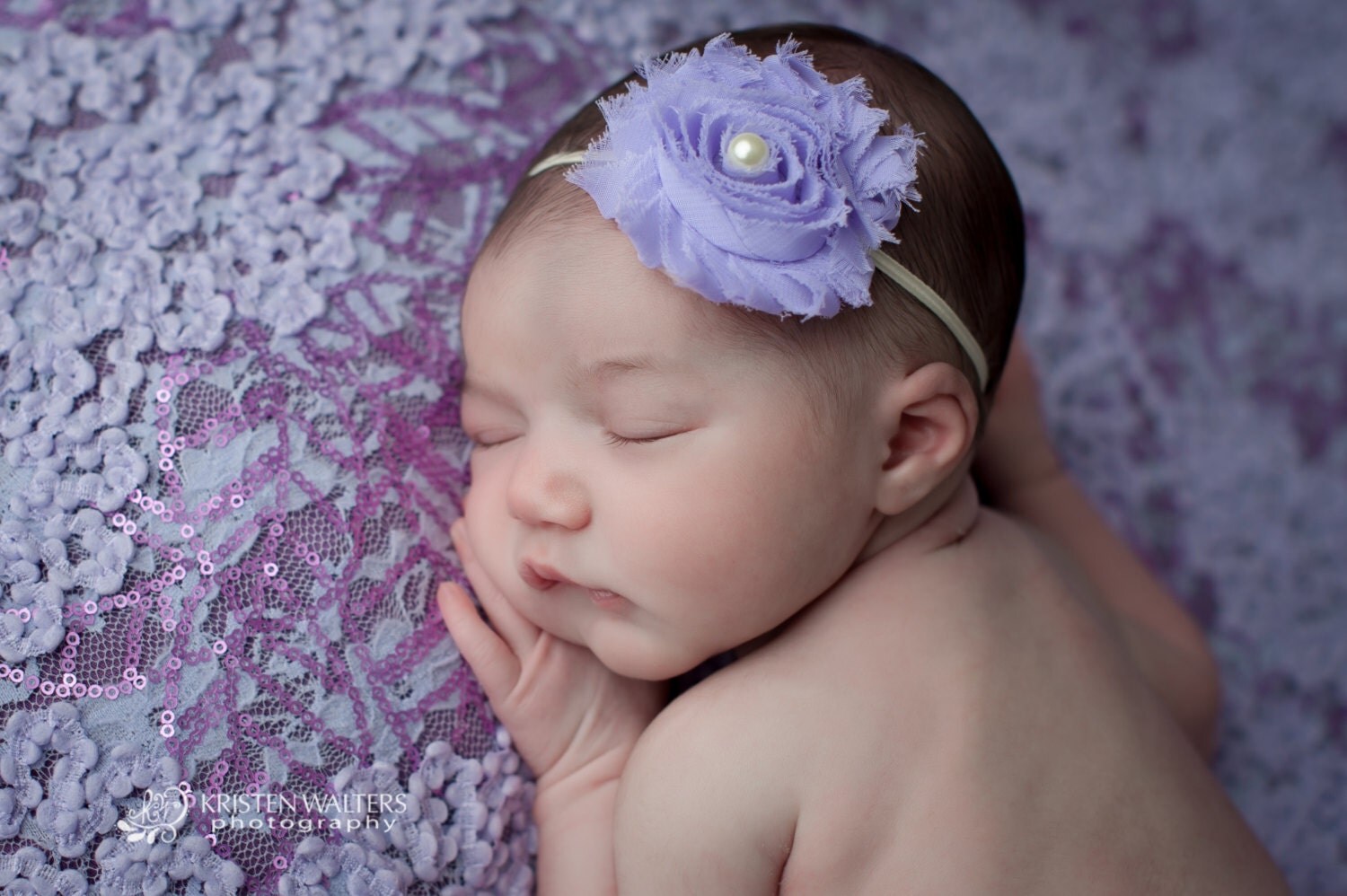 FREE SHIPPING Lavender Headband Baby Headbands Newborn