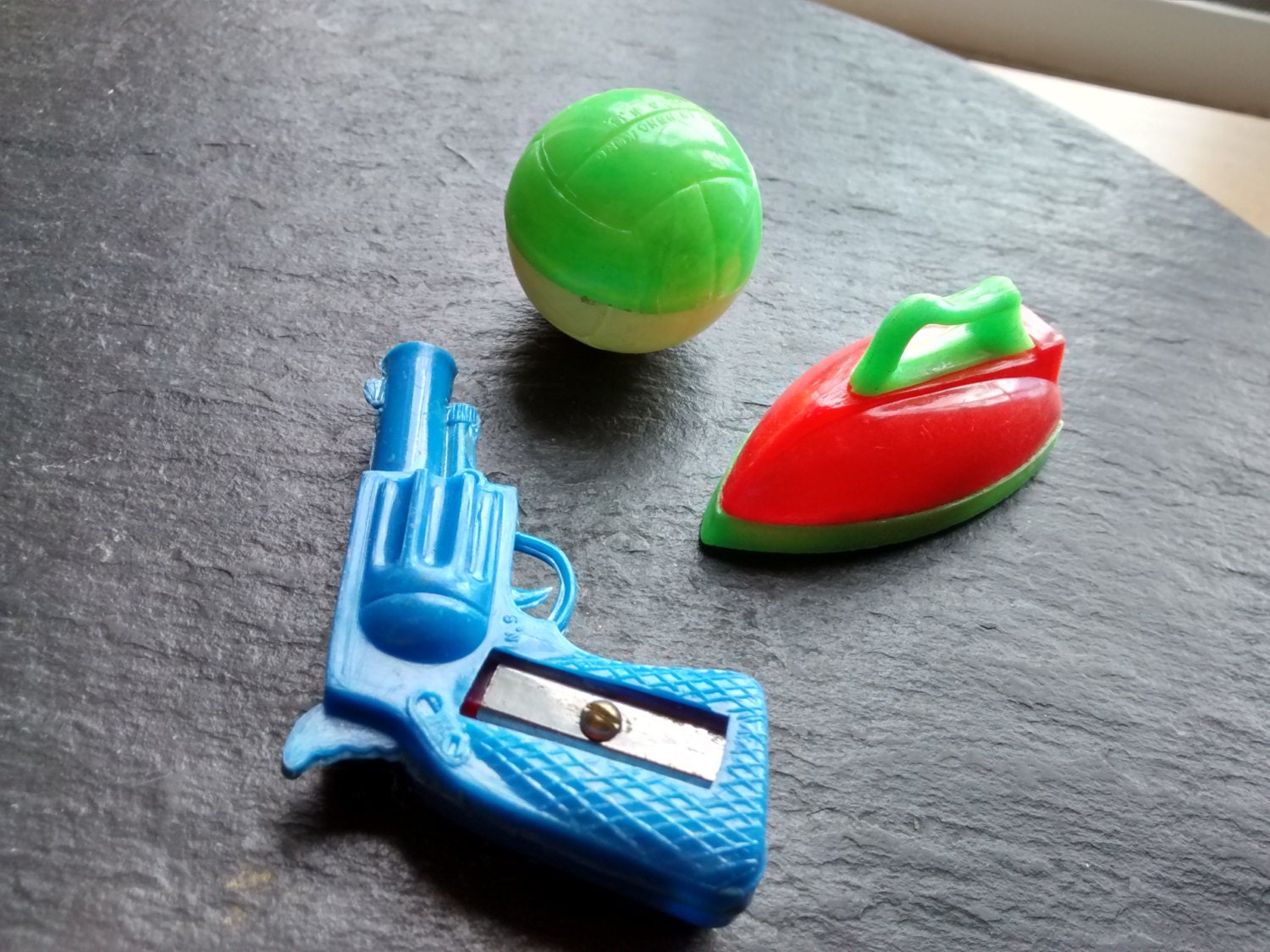 50s vintage novelty mini pencil sharpeners plastic miniature