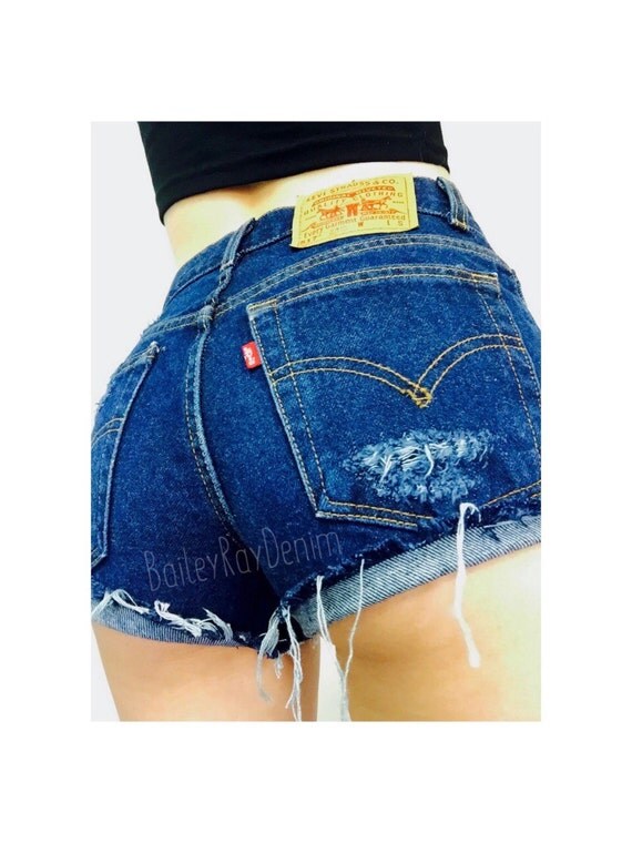Levis Shorts High Waisted Cutoffs Denim Cheeky by BaileyRayDenim