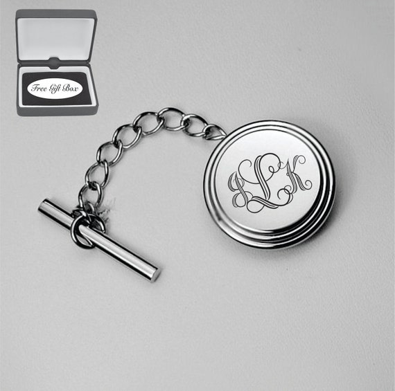 Personalized Tie Tack Engraved Tie Pin Monogrammed Tie Pin