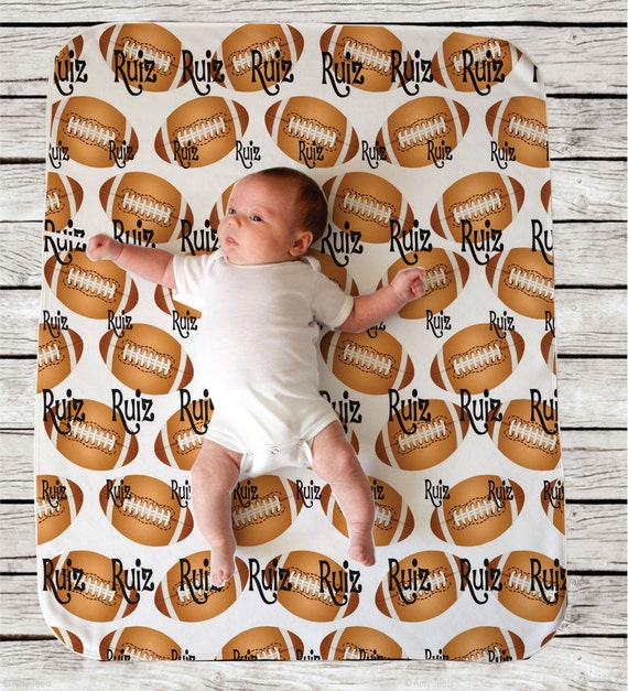 Football sports theme Personalized Baby Blanket Swaddle