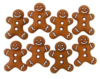 Gingerbread men buttons for scrapbooking, sewing, journals, and other crafts