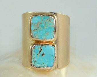 Turquoise Gold Ring, Statement Ring, Gold, Turquoise, Gemstone Ring, December Birthstone,Turquoise Ring,Turquoise Jewelry,Inbal Mishan