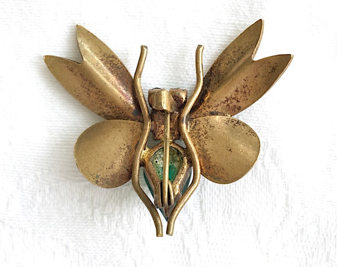 Vintage Insect Brooch, Vintage Bug Pin, Bug Jewelry Trend