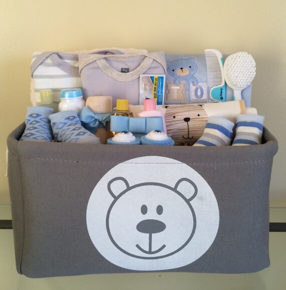 Grrr Teddy Bear Baby Boy Gift Basket by LavishBabyBaskets on Etsy