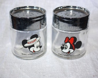 Vintage Micky and Minnie Walt Disney Salt and Pepper Shakers