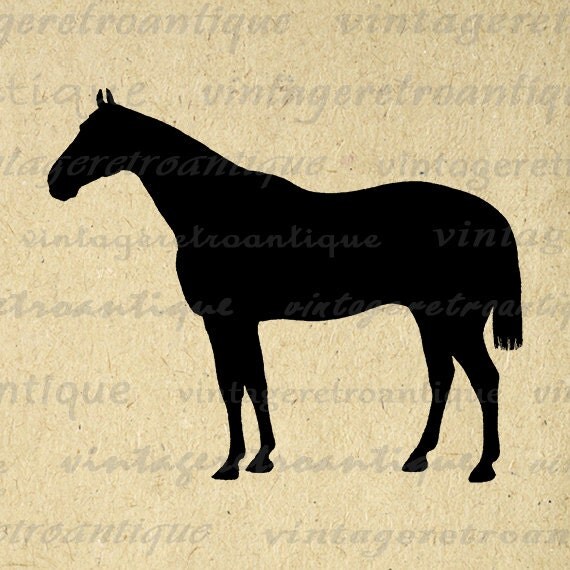 Horse Silhouette Printable Image Graphic by VintageRetroAntique