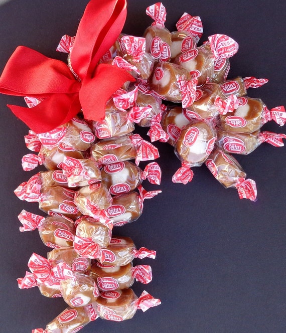 Soft Candy Cane Edible Decoration Caramel by CandyWreathsbyCarla