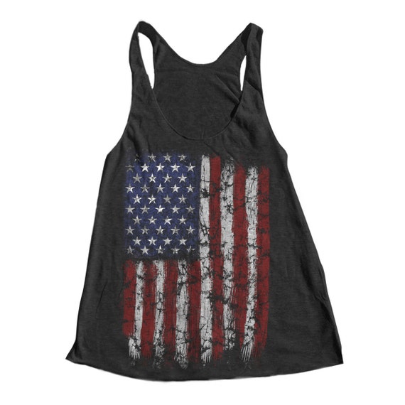 AMERICAN FLAG Tank Top Foil Stars American by Couthclothing
