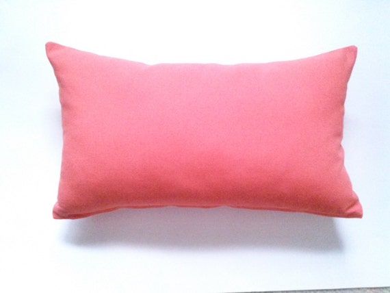Coral Lumbar Pillow Cover 12 x20 Decorative Coral