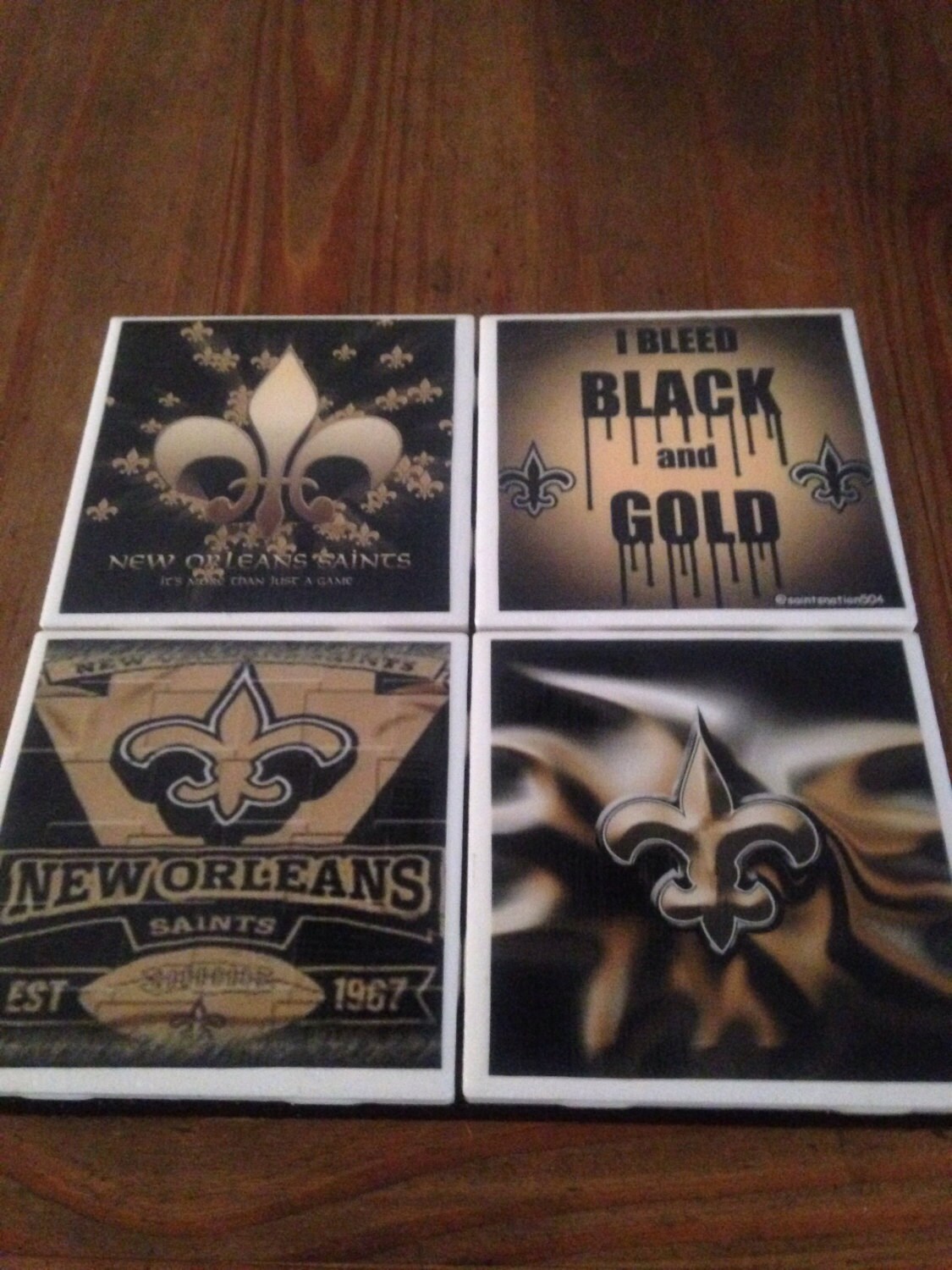 New Orleans Saints Ceramic Tile Coasters