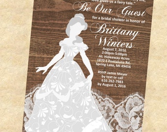 Disney Princess Bridal Shower Invitations 7