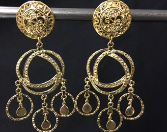 Vintage baroque clip on earrings