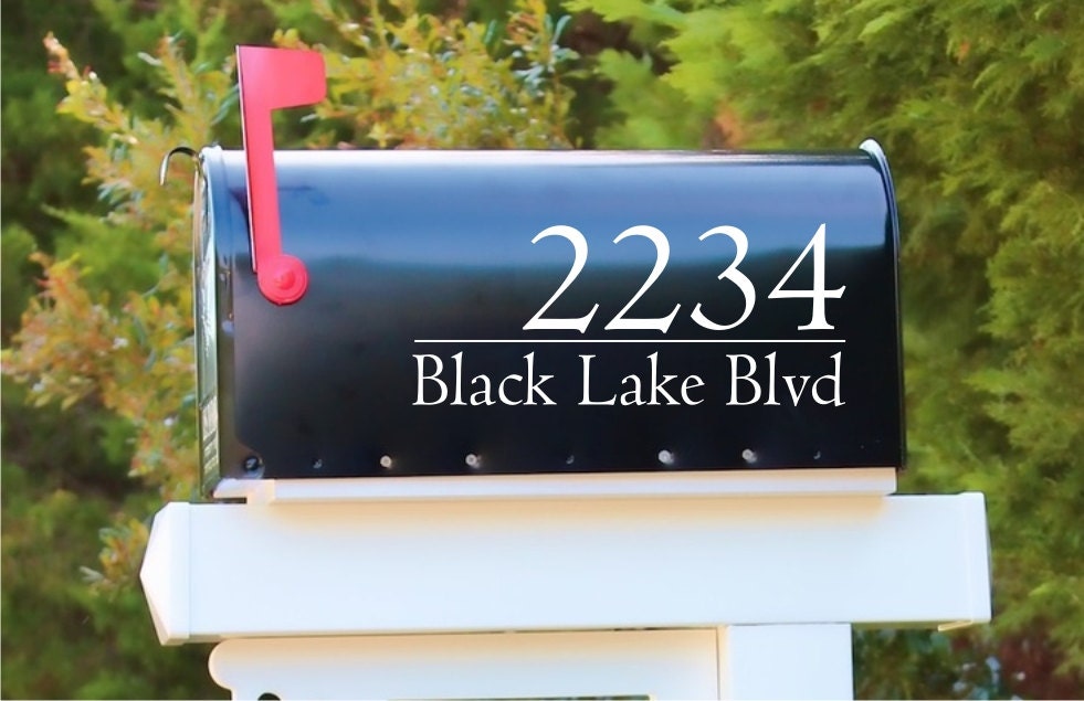 Reflective Modern Mailbox Decal Set of 2 Address Decal