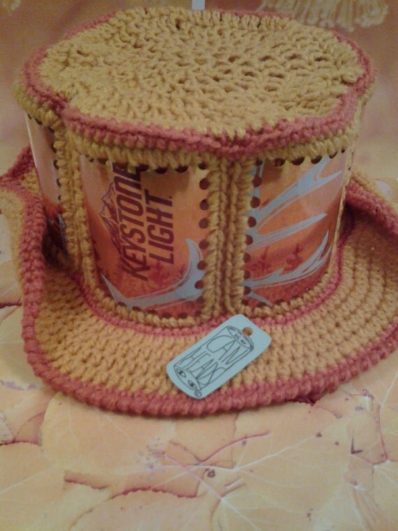 Keystone Light Crocheted CanHead Beer Can Hat 6 Can Panels
