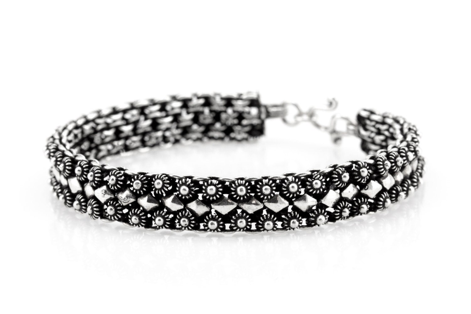 Oxidized Silver ethnic bracelet Birthday gift
